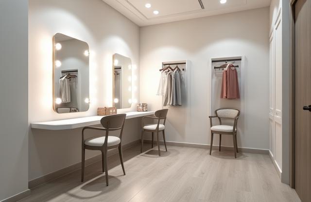 Loge avec miroirs et éclairage