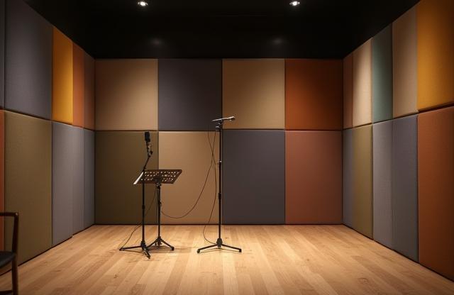 Salle d'enregistrement acoustiquement traitée