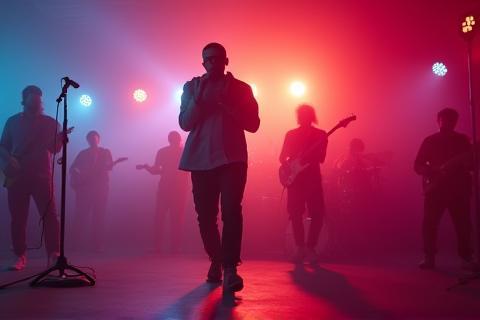 Scène d'un clip musical tourné en studio